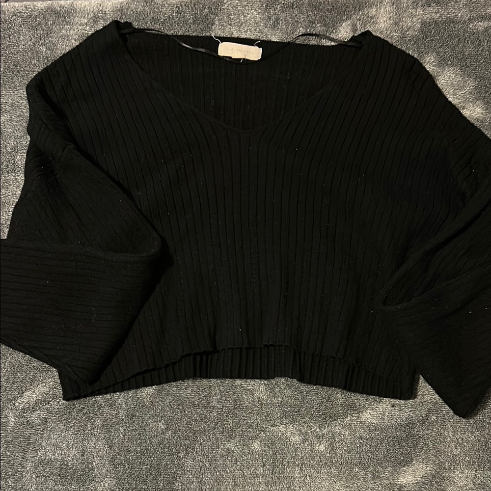La Hearts Black Knit Top